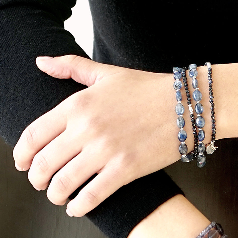 Double Wrap Bracelets │ Kyanite, Sapphire and Silver │ Le BijouBijou –