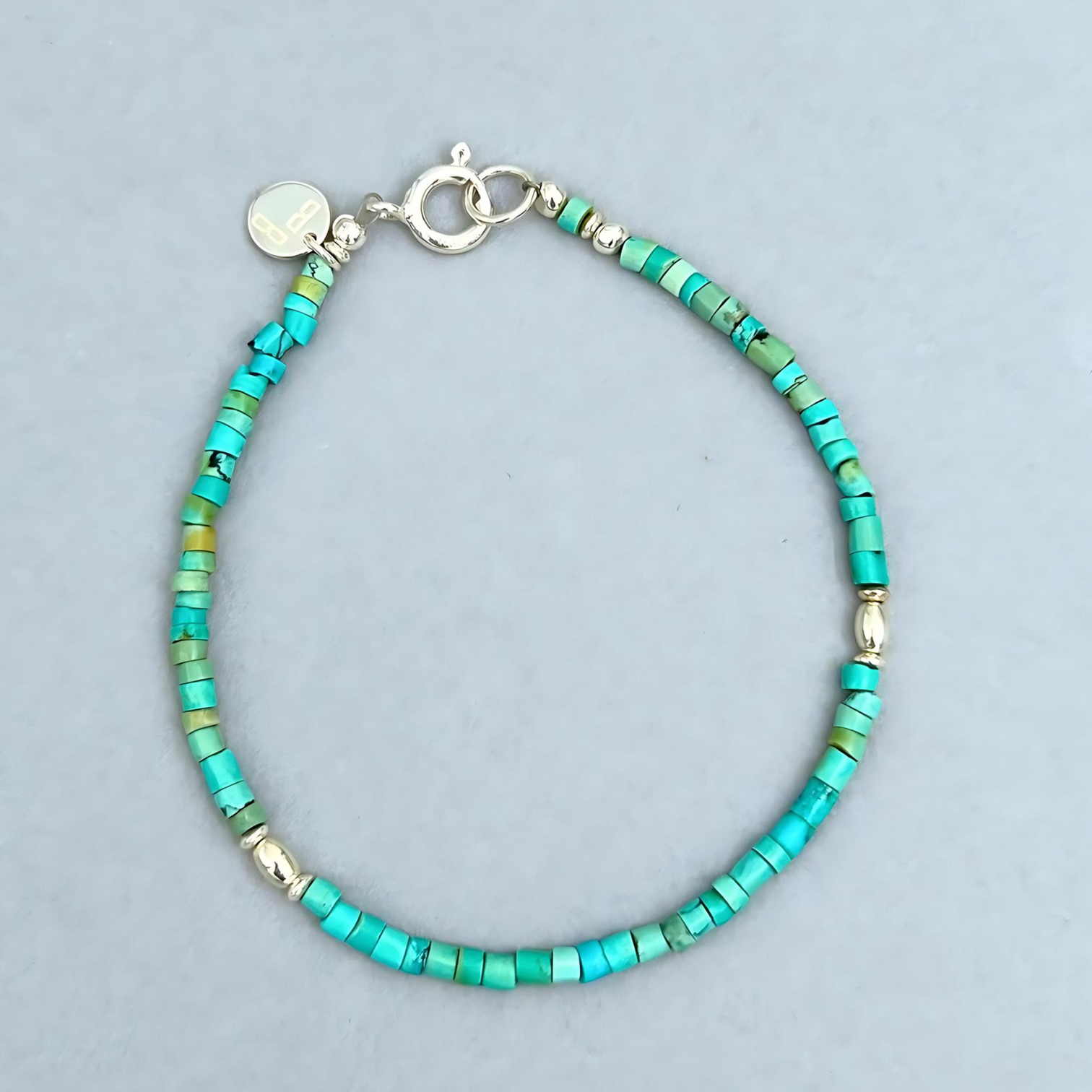 Le BijouBijou Men's Bracelet Surfer's Paradise made with Turquoise and Sterling Silver.